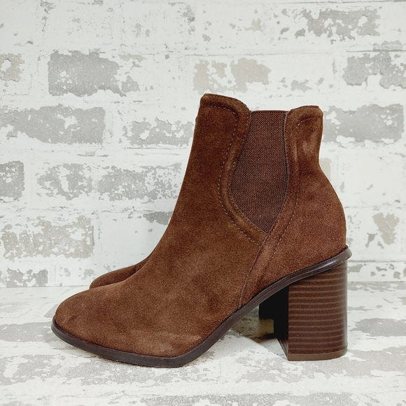 Splendid Shoes - NEW Splendid Women's Marika Block Heel Suede Booties In Brown O149